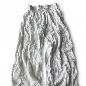 Dreamers Cream Crinkled Gauze Elastic Waist Pants